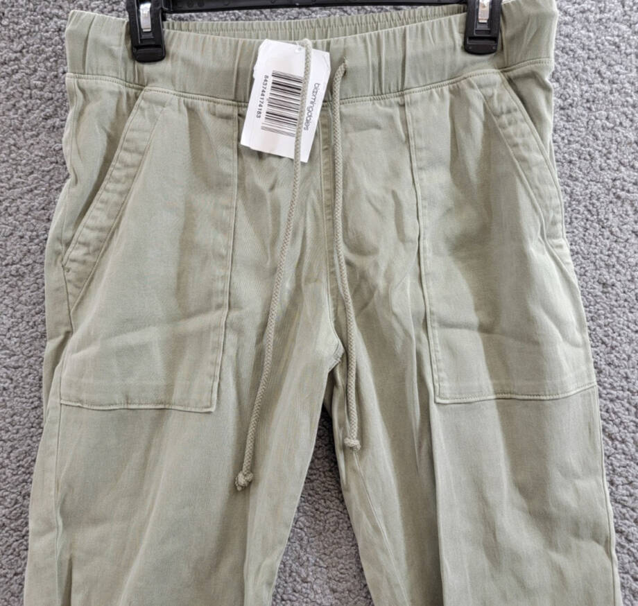 Bella Dahl Patch Pocket Jogger Pants Womens S Soft Army Elastic Waist Drawstring