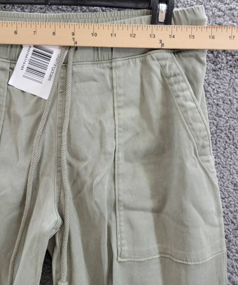 Bella Dahl Patch Pocket Jogger Pants Womens S Soft Army Elastic Waist Drawstring