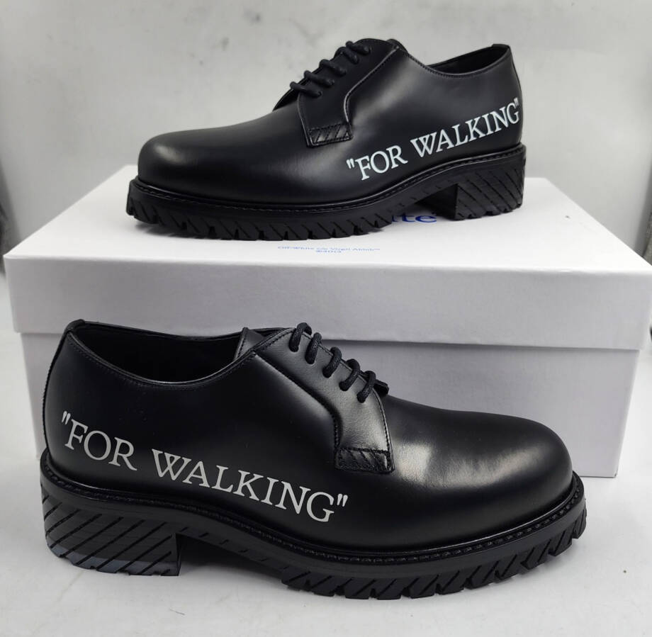 Off-White For Walking Dress Shoes Men's 40/7US Black/White Lace Up
