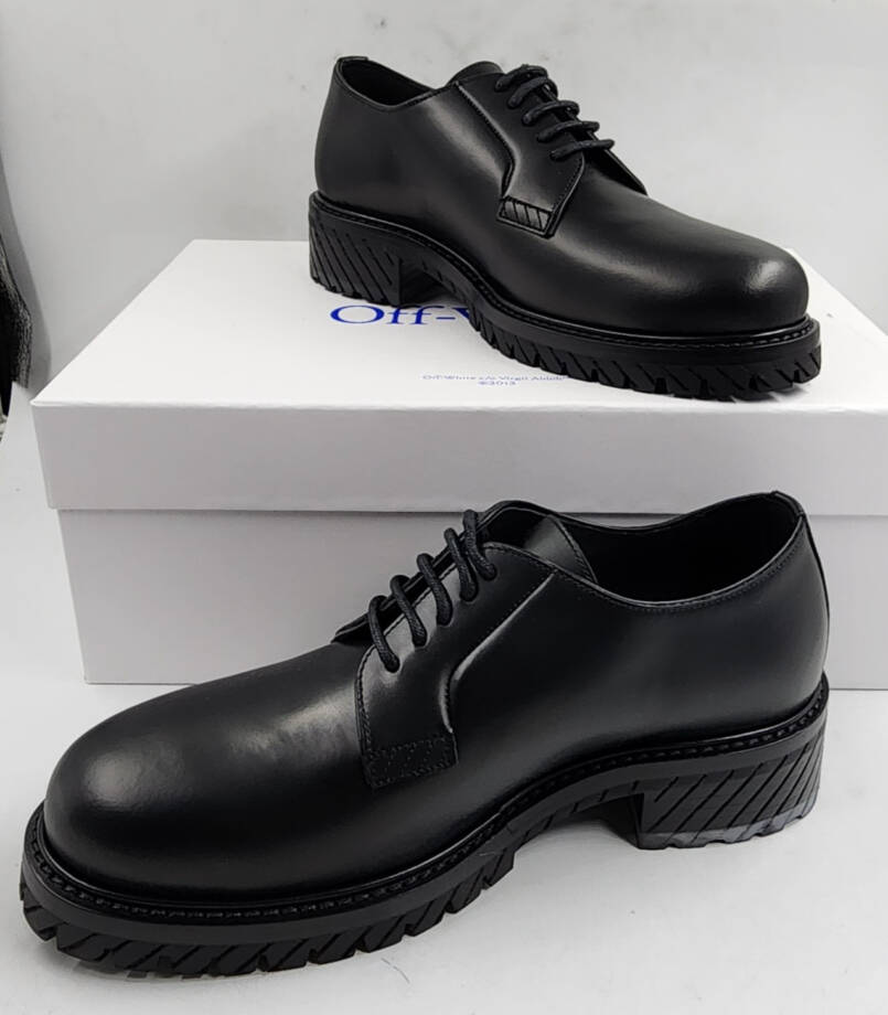 Off-White For Walking Dress Shoes Men's 40/7US Black/White Lace Up