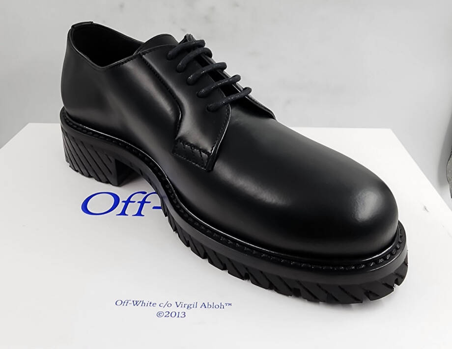 Off-White For Walking Dress Shoes Men's 40/7US Black/White Lace Up