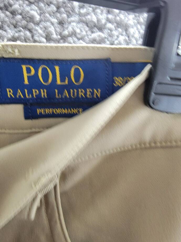 Polo Ralph Lauren Slim-Fit Performance Chino Pants Men's 38x30 Khaki Button Zip