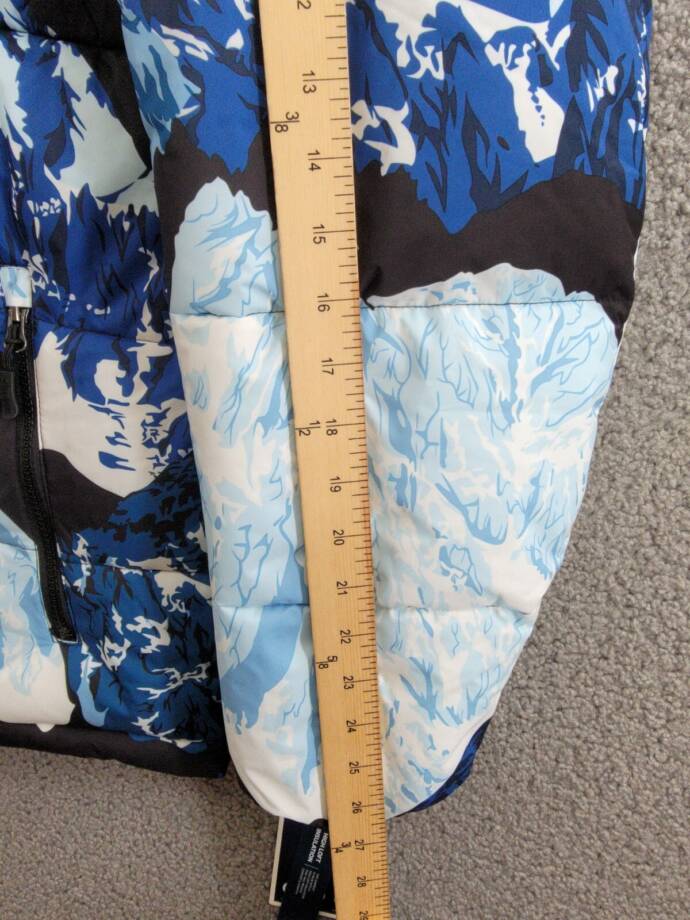 Club Room Stretch Hooded Puffer Jacket Men's M Ski Printed Zip Closure L/S