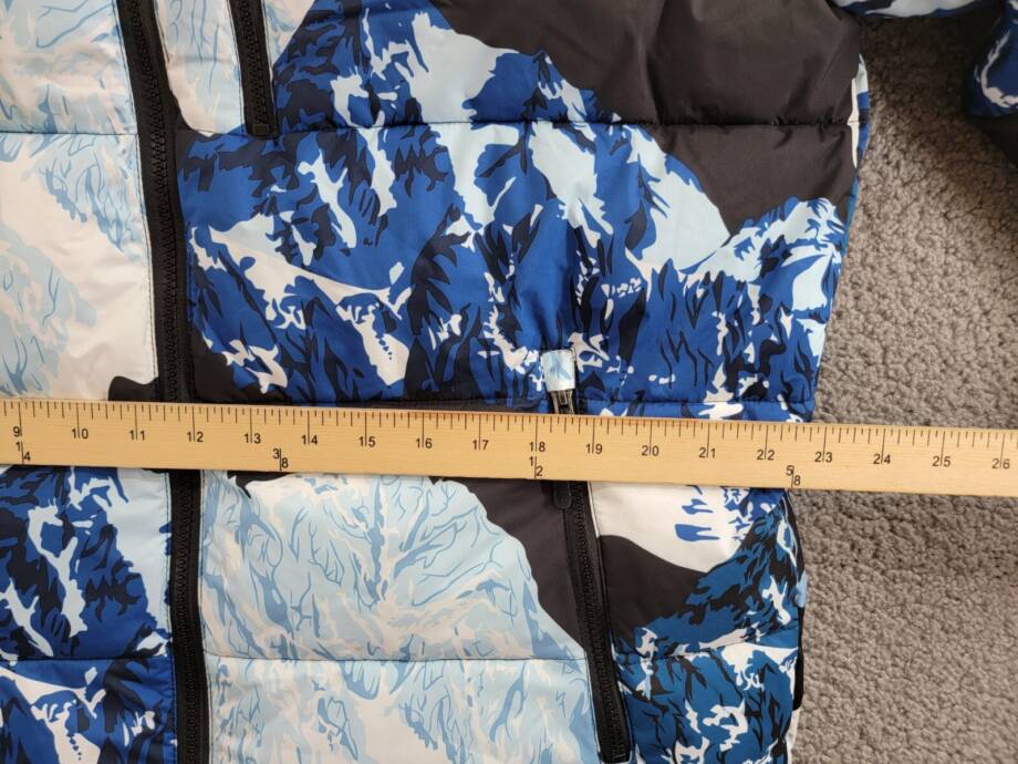 Club Room Stretch Hooded Puffer Jacket Men's M Ski Printed Zip Closure L/S