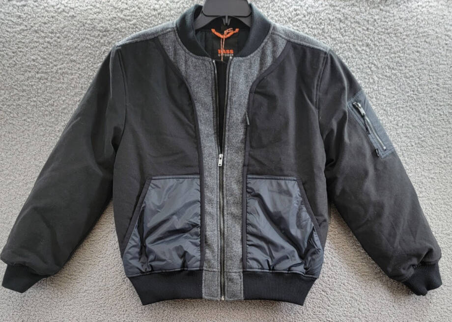 Bass Outdoor Hero Mixed Media Zip-Front Bomber Jacket Men's S Black Beauty L/S
