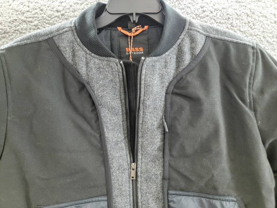 Bass Outdoor Hero Mixed Media Zip-Front Bomber Jacket Men's S Black Beauty L/S