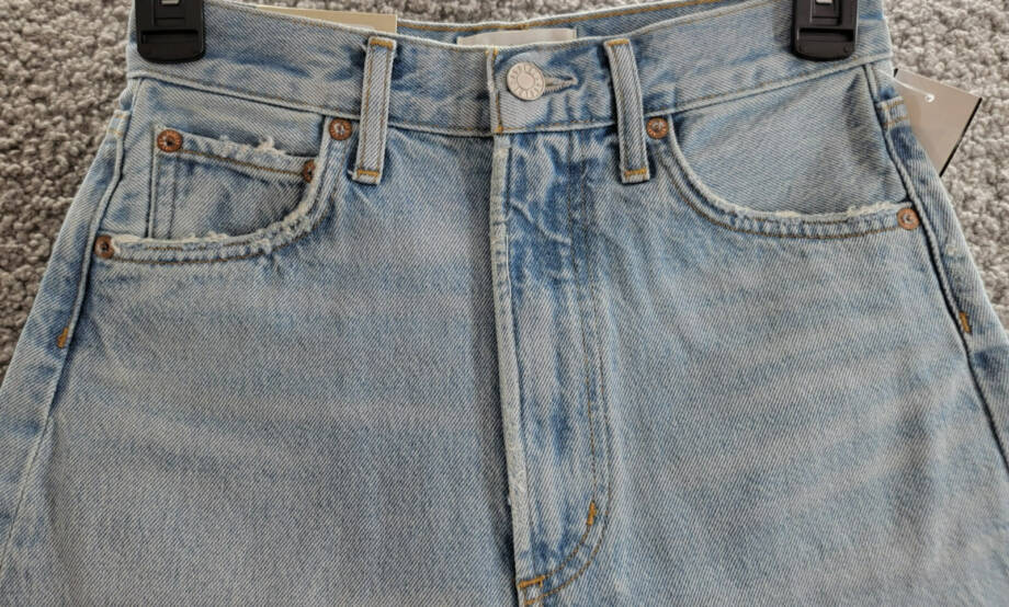 Agolde Stella High Rise Baggy Denim Shorts Women's 23 Agreement Button Zipped