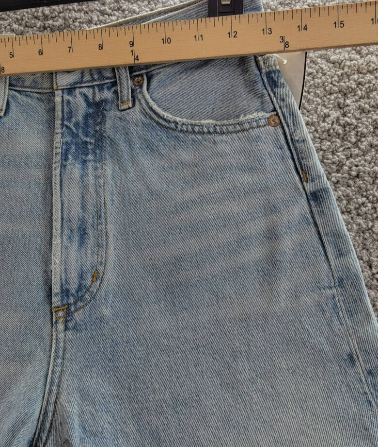 Agolde Stella High Rise Baggy Denim Shorts Women's 23 Agreement Button Zipped