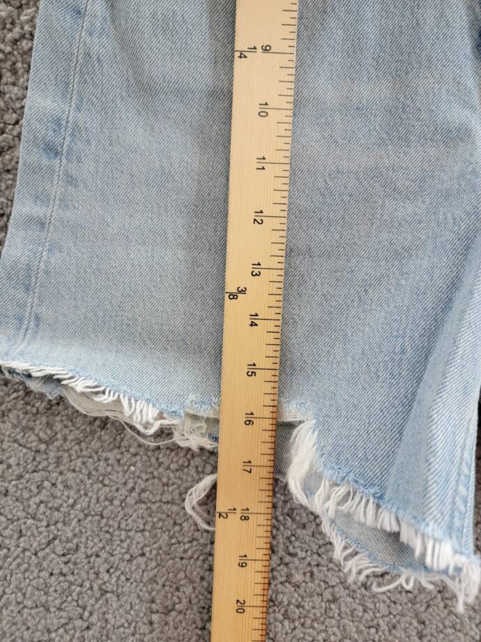 Agolde Stella High Rise Baggy Denim Shorts Women's 23 Agreement Button Zipped