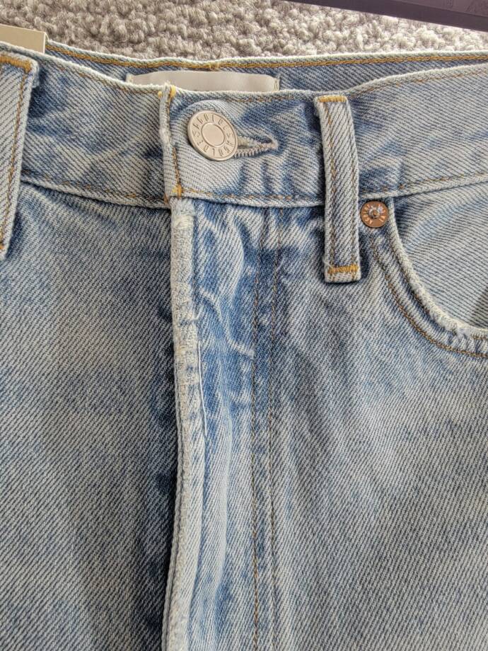 Agolde Stella High Rise Baggy Denim Shorts Women's 23 Agreement Button Zipped
