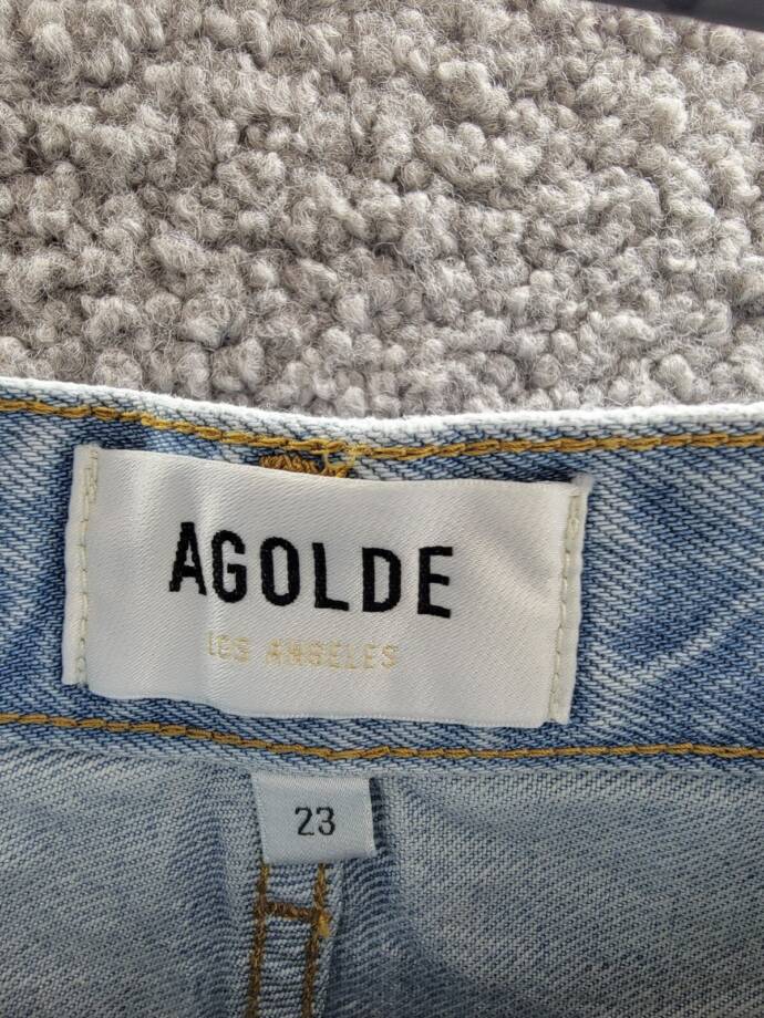 Agolde Stella High Rise Baggy Denim Shorts Women's 23 Agreement Button Zipped