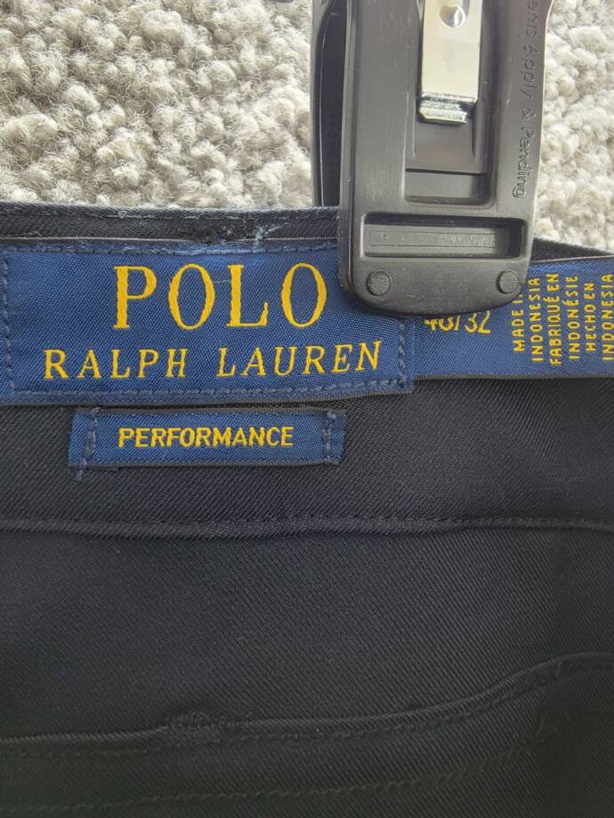 Polo Ralph Lauren Slim-Fit Performance Chino Pants Men's 40/32 Navy Button Zip
