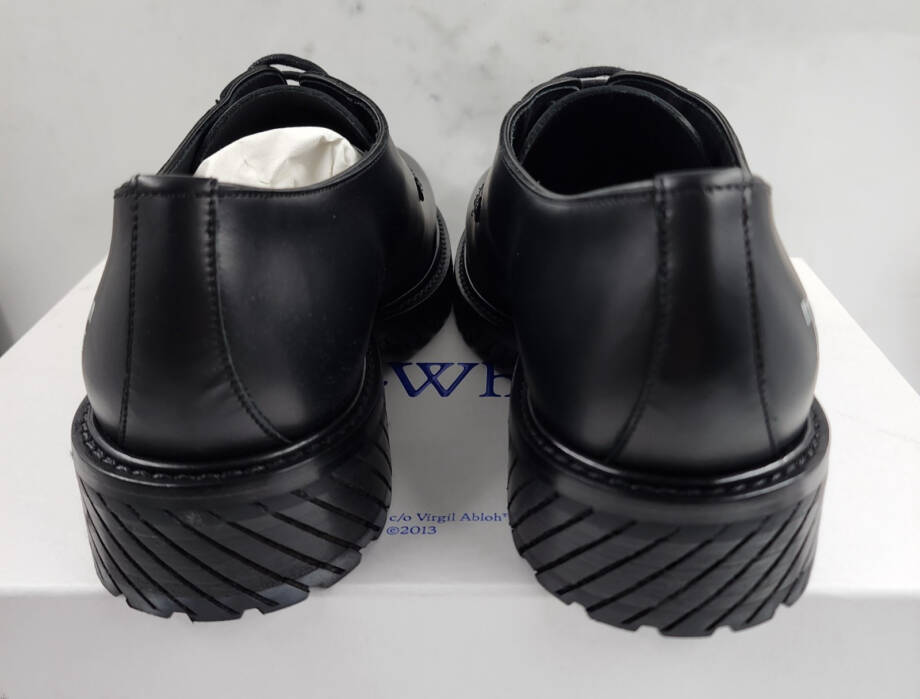 Off-White For Walking Dress Shoes Men's 41/8US Black/White Lace Up Round Toe