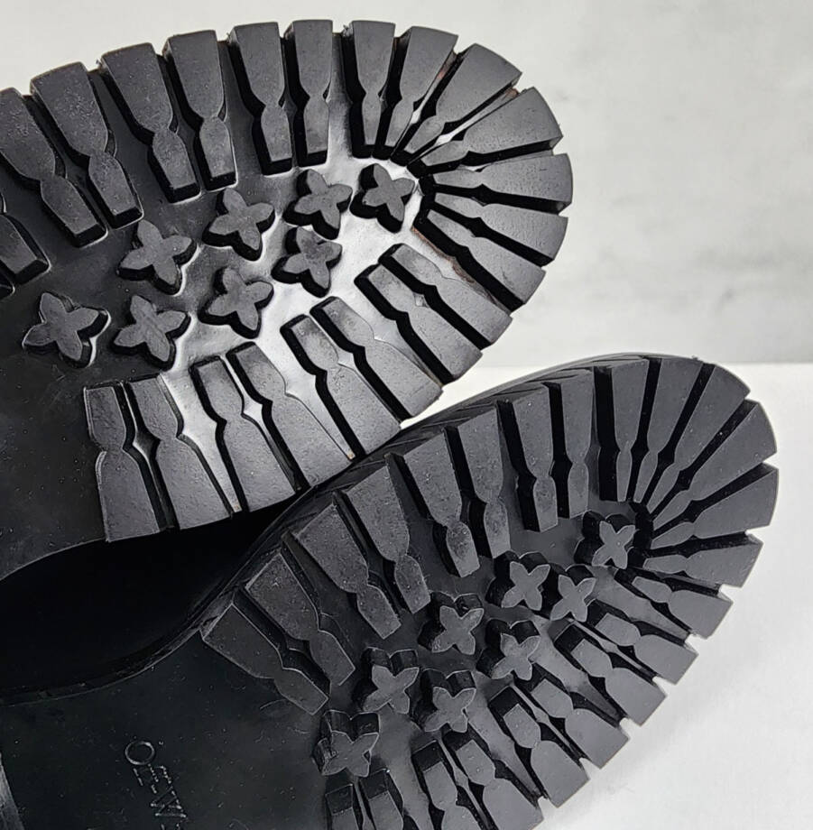 Off-White For Walking Dress Shoes Men's 41/8US Black/White Lace Up Round Toe