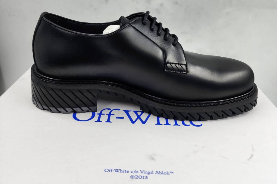 Off-White For Walking Dress Shoes Men's 41/8US Black/White Lace Up Round Toe