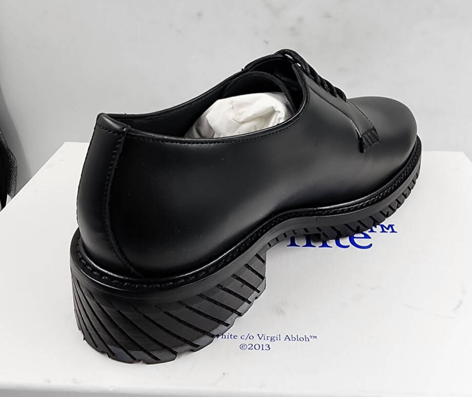 Off-White For Walking Dress Shoes Men's 41/8US Black/White Lace Up Round Toe