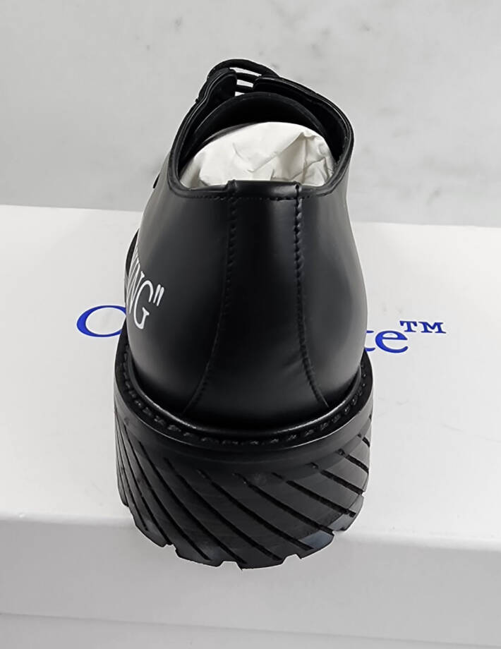 Off-White For Walking Dress Shoes Men's 41/8US Black/White Lace Up Round Toe
