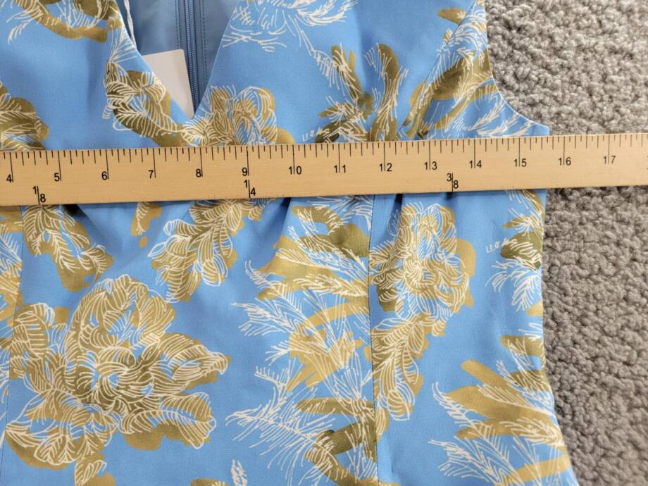 Lafayette 148 New York Sleeveless Portrait Dress Women's 2 Cool Blue Multi ZipUp