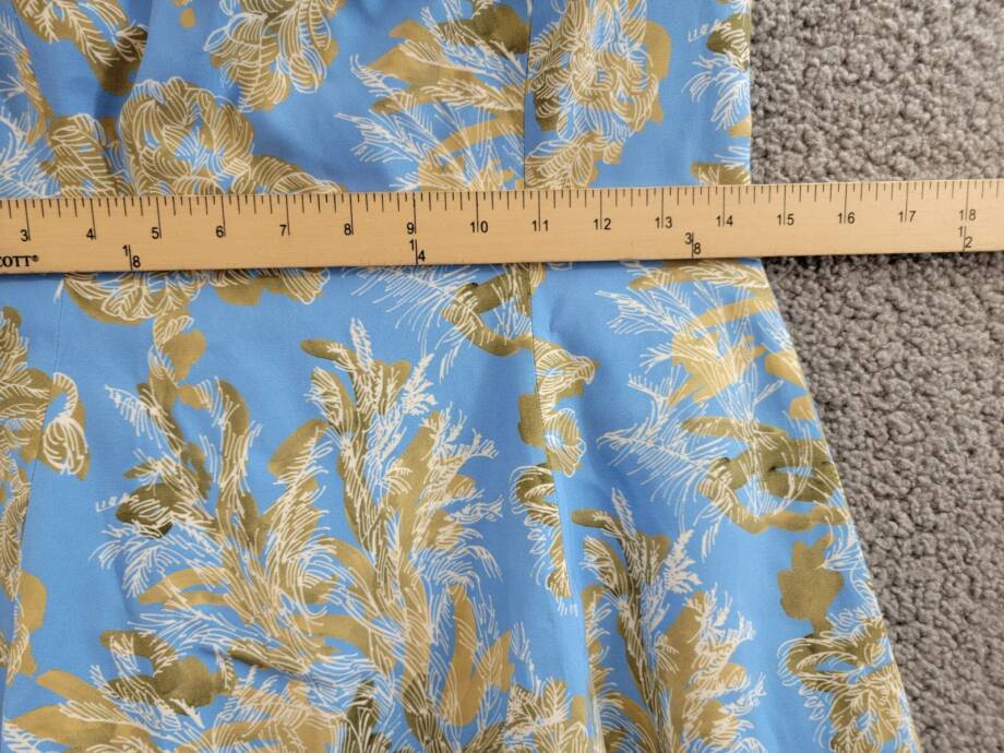 Lafayette 148 New York Sleeveless Portrait Dress Women's 2 Cool Blue Multi ZipUp