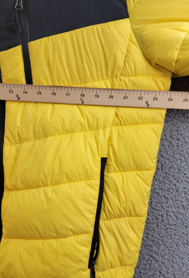 Club Room Chevron Quilted Hooded Puffer Jacket Men's L Yellow Zip Closure L/S~
