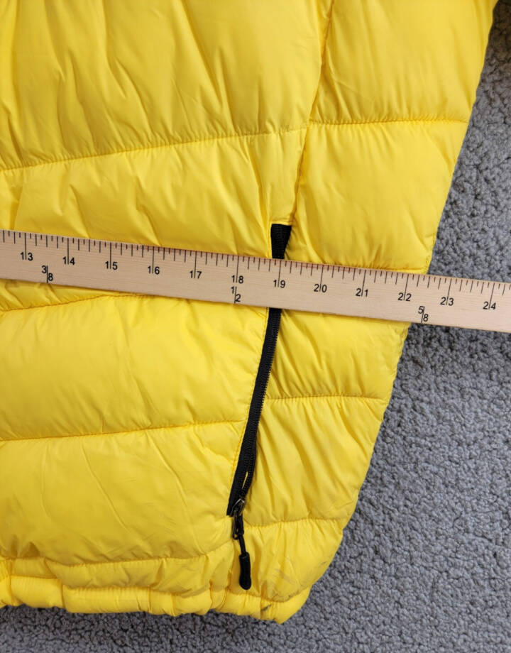 Club Room Chevron Quilted Hooded Puffer Jacket Men's L Yellow Zip Closure L/S~