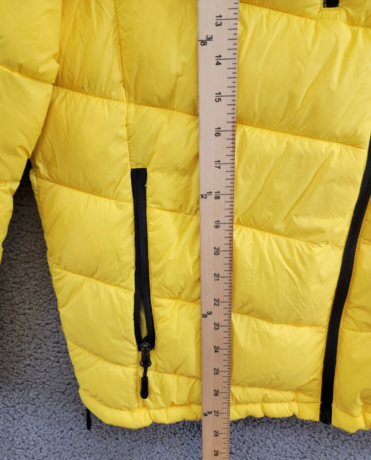 Club Room Chevron Quilted Hooded Puffer Jacket Men's L Yellow Zip Closure L/S~