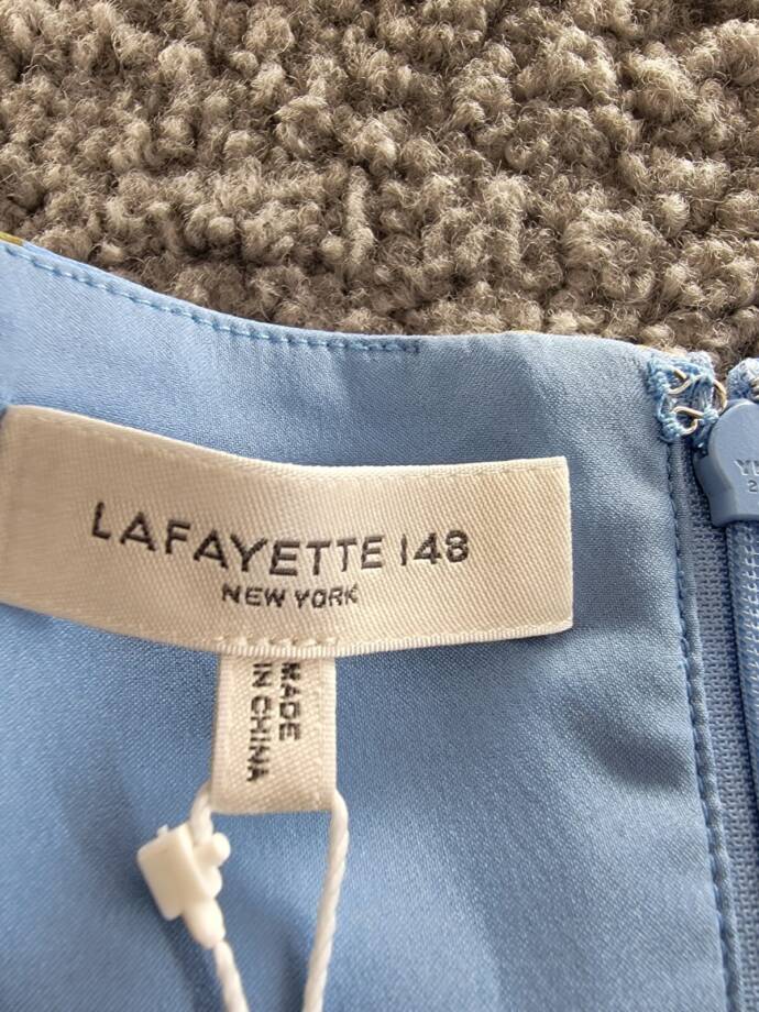 Lafayette 148 New York Sleeveless Portrait Dress Women's 2 Cool Blue Multi ZipUp