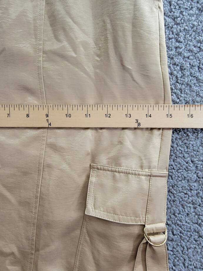 MICHAEL Michael Kors Utility Pull-On Pants Women's L Khaki Solid Elastic Waist