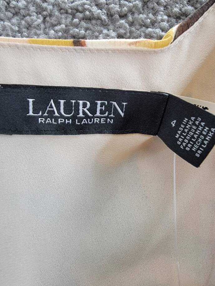 Lauren Ralph Lauren Floral Empire-Waist A-Line Dress Women's 4 Multi Side Zip