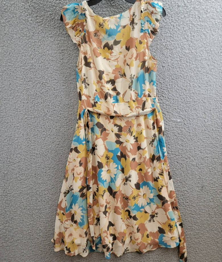Lauren Ralph Lauren Floral Empire-Waist A-Line Dress Women's 4 Multi Side Zip