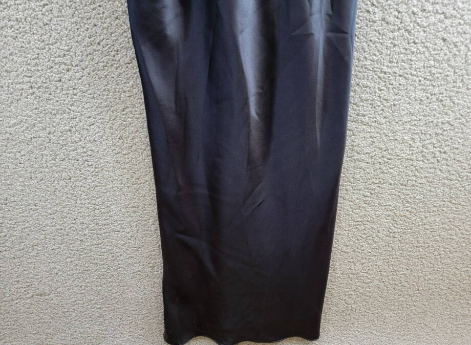 Amsale Off-Shoulder Draped Maxi Dress Women's 0 Navy Solid Back Zip Closure