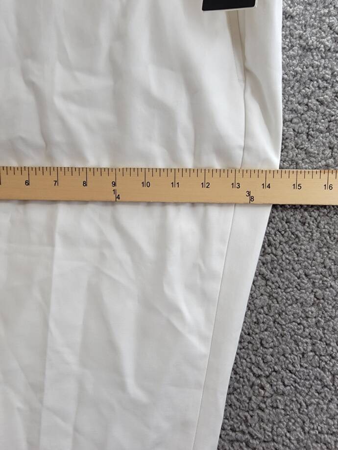 Lauren Ralph Lauren Plus Size Stretch Crop Pants Women's 18W White Zip Hook&Bar