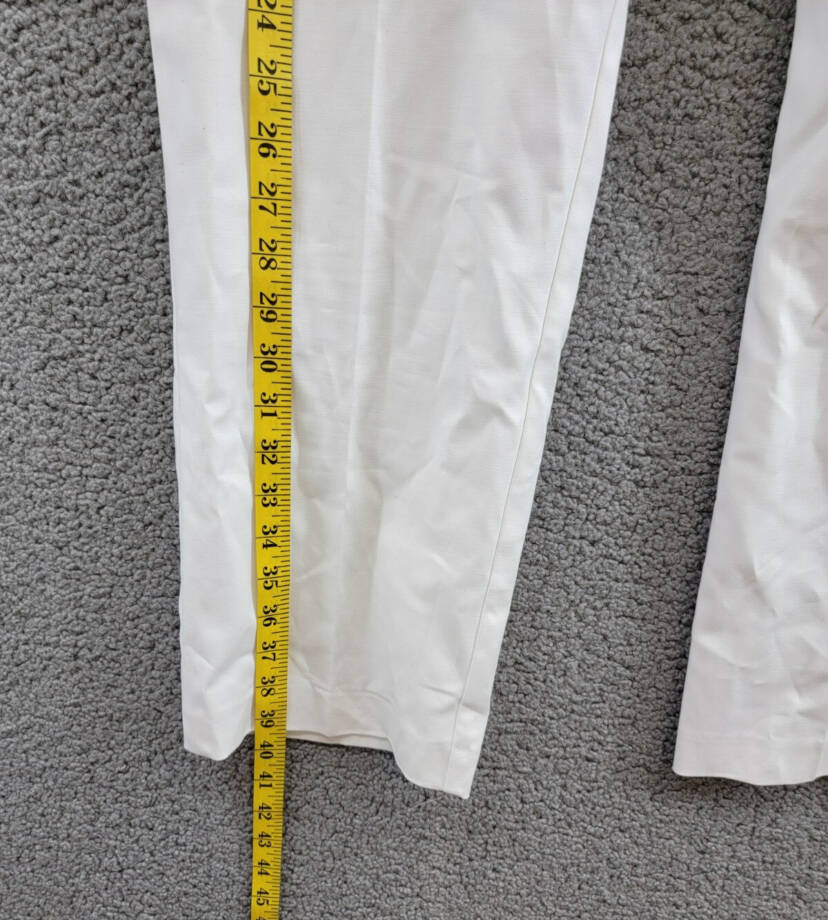 Lauren Ralph Lauren Plus Size Stretch Crop Pants Women's 18W White Zip Hook&Bar