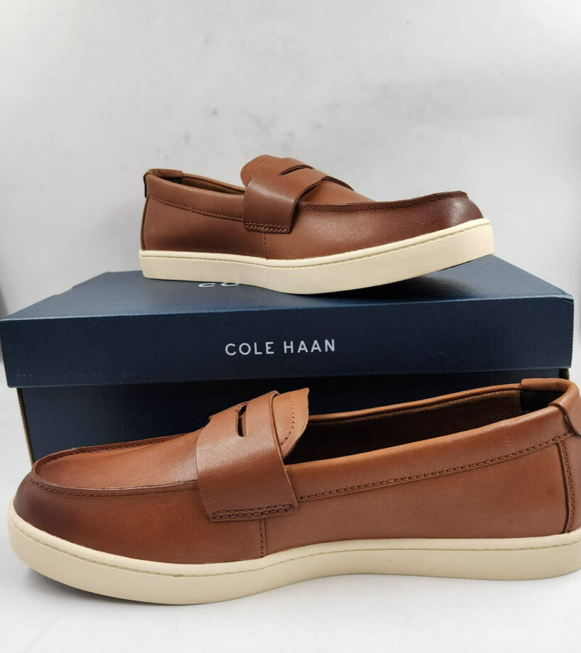 Cole Haan Pinch Weekender Penny Loafers Men's 9M British Tan Round Toe Slip On