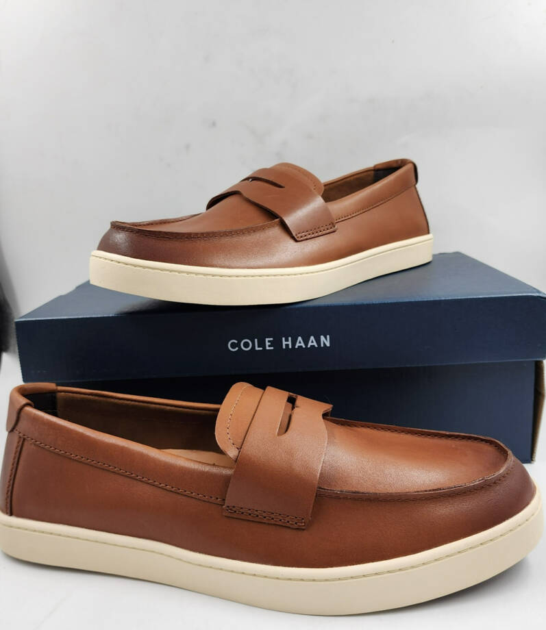 Cole Haan Pinch Weekender Penny Loafers Men's 9M British Tan Round Toe Slip On