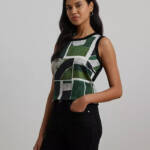Lauren Ralph Lauren Petite Geo-Print Sleeveless Sweater Women's PM Black Multi