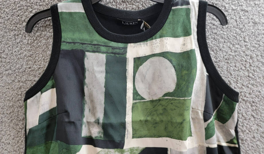 Lauren Ralph Lauren Petite Geo-Print Sleeveless Sweater Women's PM Black Multi