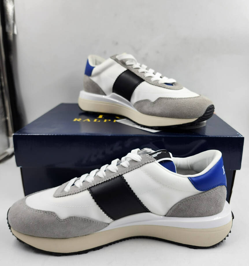 Polo Ralph Lauren Train 89 Lace-Up Sneakers Men's 8US White Multi Round Toe