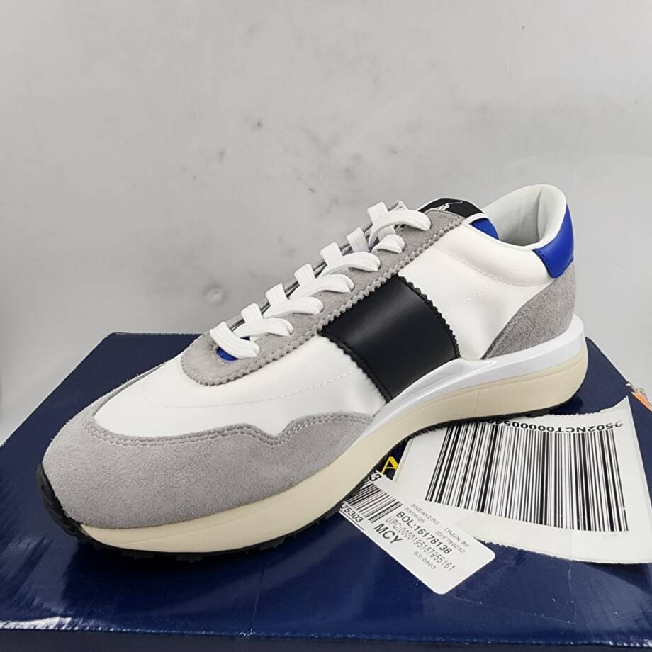Polo Ralph Lauren Train 89 Lace-Up Sneakers Men's 8US White Multi Round Toe
