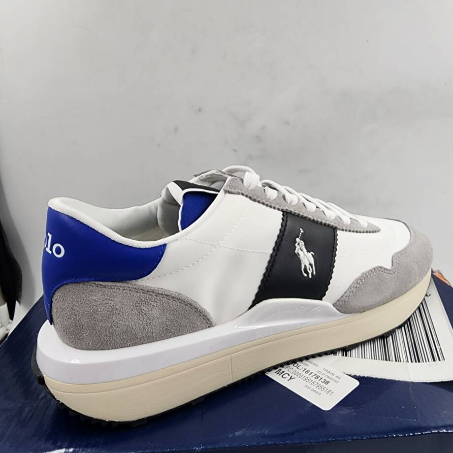 Polo Ralph Lauren Train 89 Lace-Up Sneakers Men's 8US White Multi Round Toe