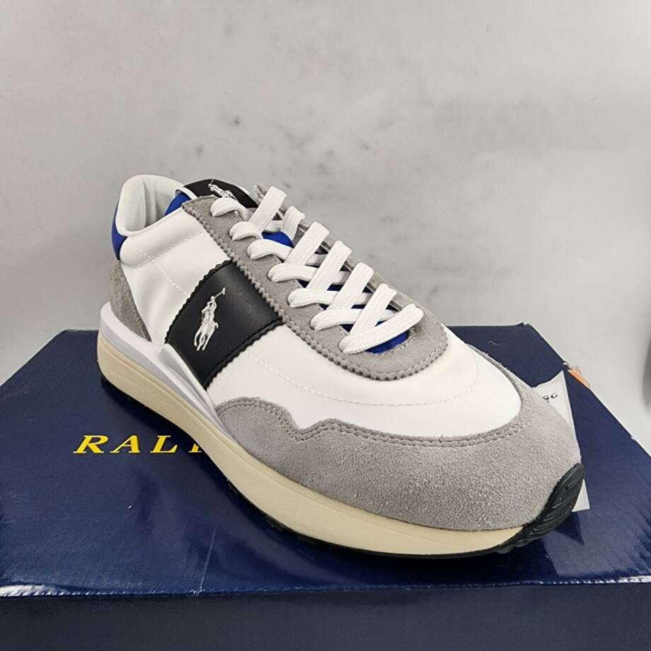 Polo Ralph Lauren Train 89 Lace-Up Sneakers Men's 8US White Multi Round Toe
