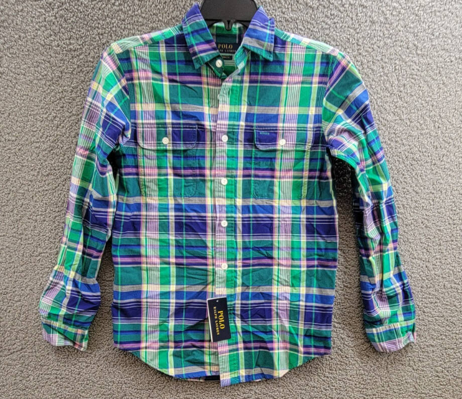 Polo Ralph Lauren Classic Fit Plaid Oxford Shirt Men's XS Multi Long Sleeve