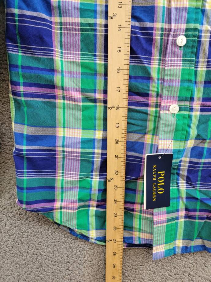 Polo Ralph Lauren Classic Fit Plaid Oxford Shirt Men's XS Multi Long Sleeve