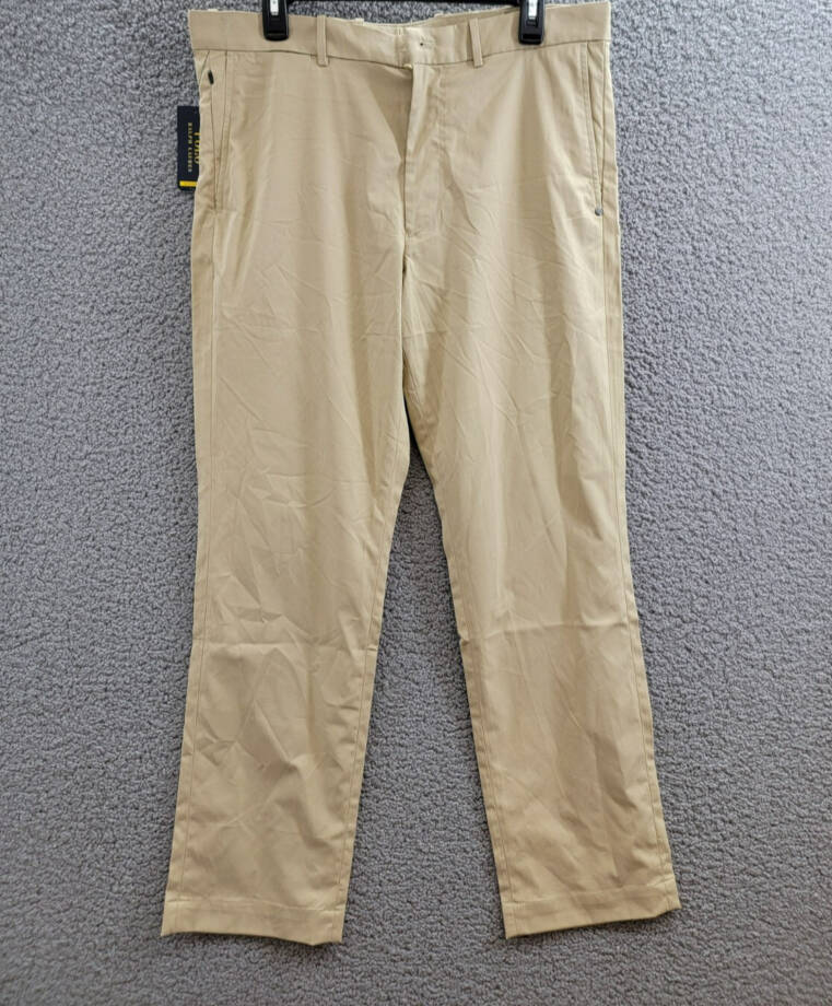 Polo Ralph Lauren Tailored Fit Performance Chino Pants Men's 34x30 Khaki Solid +