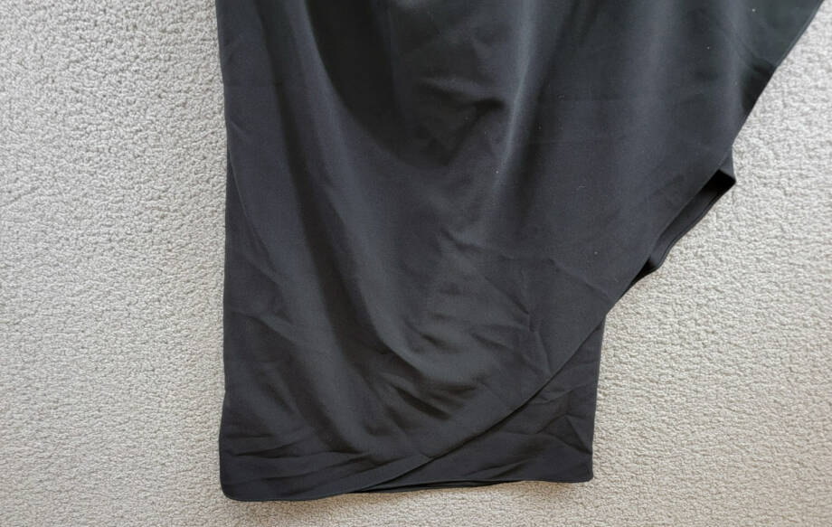 HALSTON Aries Draped One Shoulder Crepe Midi Dress Women's 6 Black Pullover
