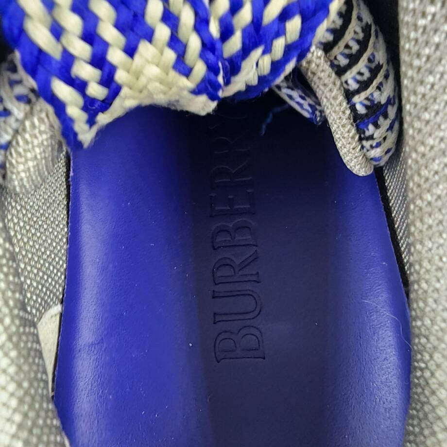 Burberry Check Knit Low Top Sneakers Men's 41/8US Lichen Multi Lace Up Closure