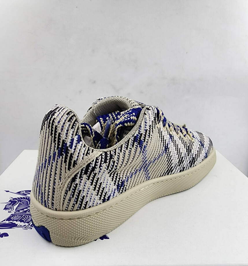Burberry Check Knit Low Top Sneakers Men's 41/8US Lichen Multi Lace Up Closure