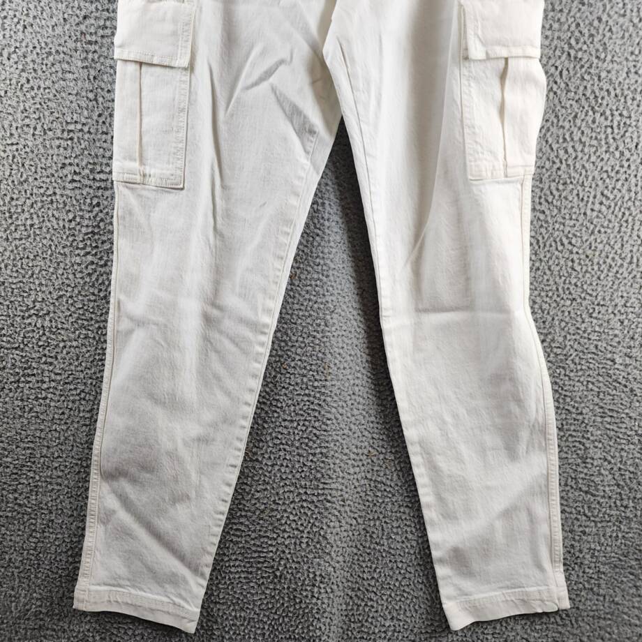 Rebecca Minkoff Relaxed Cargo Pants Women's 26 Alabaster Button Zip Closure