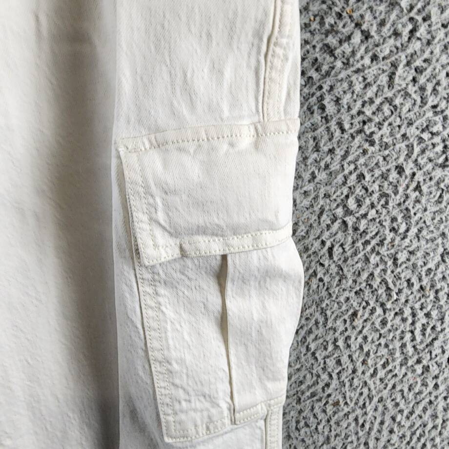Rebecca Minkoff Relaxed Cargo Pants Women's 26 Alabaster Button Zip Closure