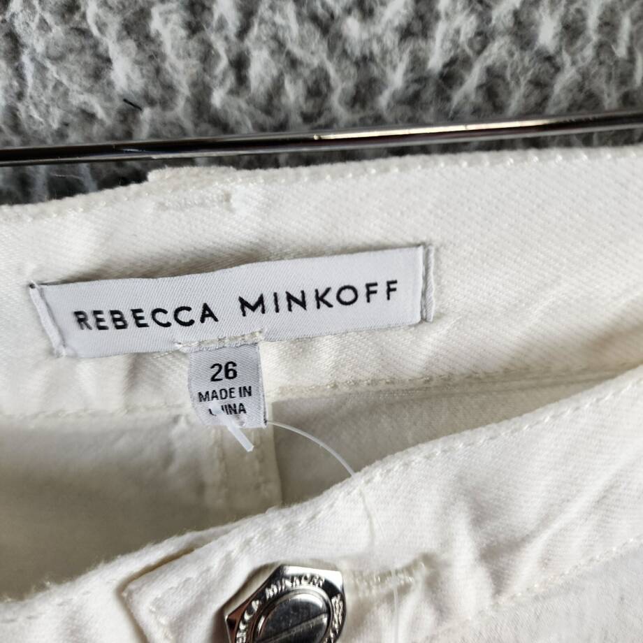 Rebecca Minkoff Relaxed Cargo Pants Women's 26 Alabaster Button Zip Closure